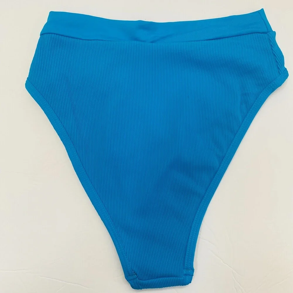 NWT L*SPACE Ribbed Frenchi Bikini Bottom Bitsy Electric Blue Size S